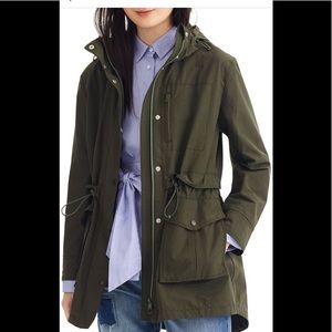 Jcrew perfect raincoat moss